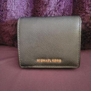 Michael Kors Black Card Holder with Gold Logo